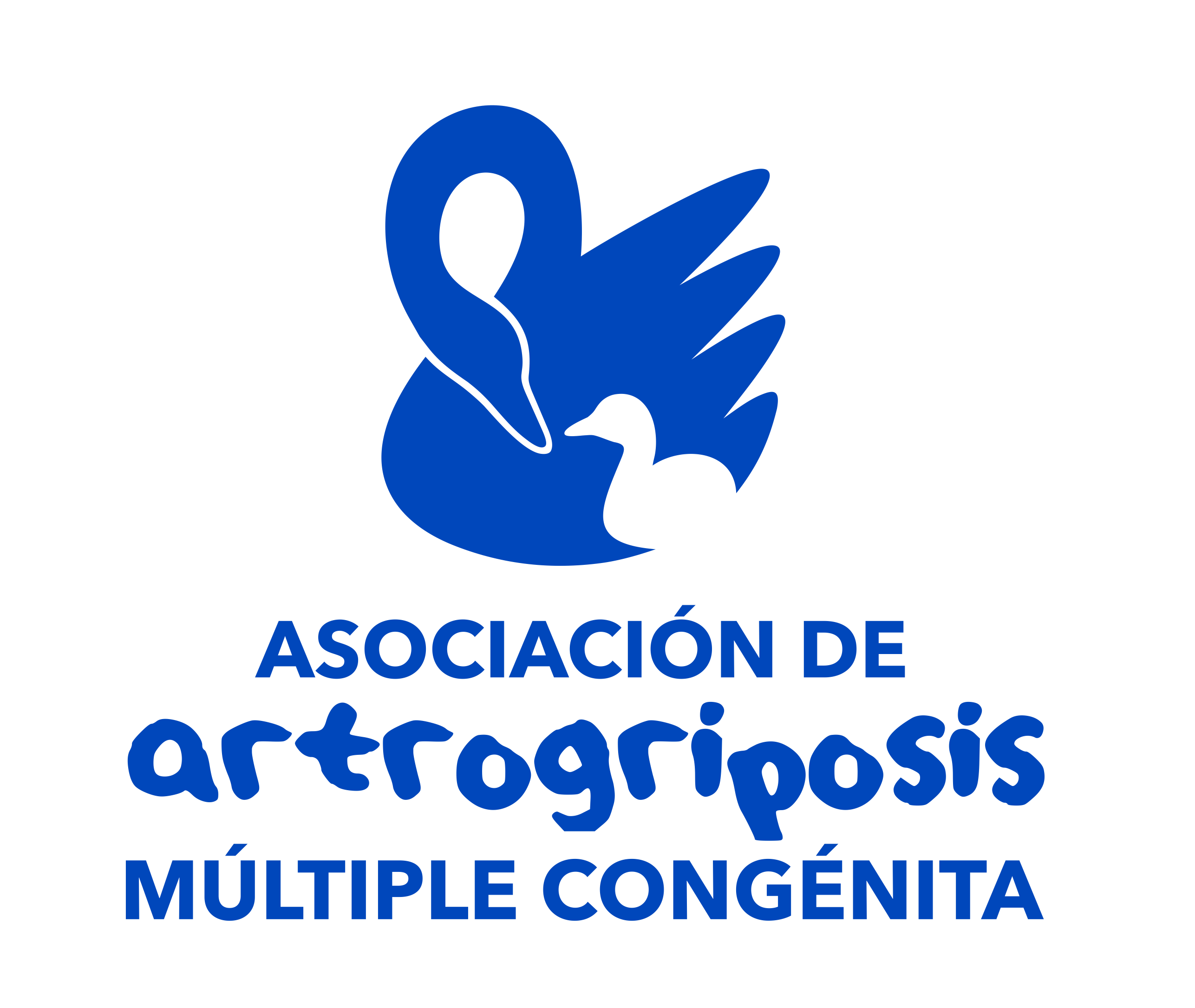 Logo azul – fondo transparente Asociación Artrogriposis Múltiple Congénita España